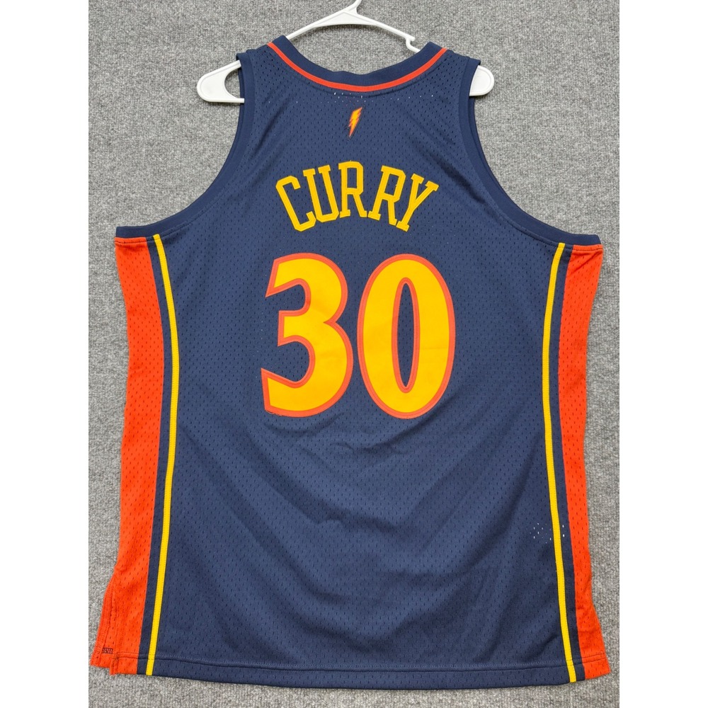 Mitchell & Ness Stephen Curry Warriors 2009-10 Hardwood Classics Jersey XL Navy - Picture 6 of 7
